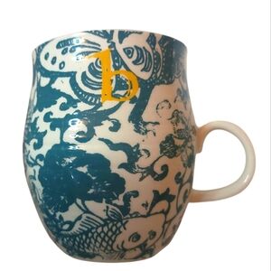 ANTHROPOLOGIE Monogram Letter "b" Mug Nature Inspired Coffee Tea